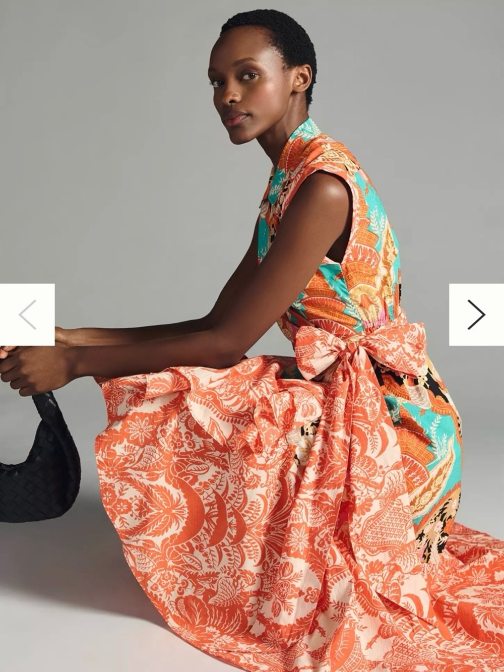 By Anthropologie V-Neck Wrap Dress Cotton Midi Colorful Tropical Size 3X - Picture 10 of 10